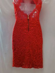 Red Lace Sleeveless Dress
