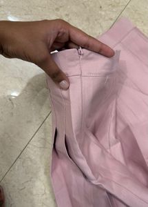 Pink Pleated Mini Skirt