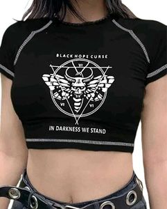 Graphic Print Crop Top