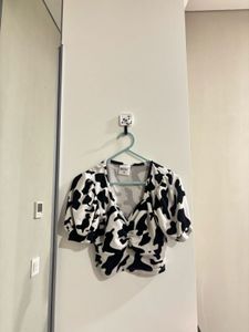 Cow Print Puff Sleeve Top
