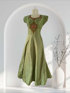 Elegant Olive Green Gown
