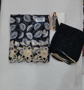 Purple Floral Unstitched Suit