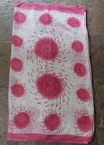 Pink Floral Print Saree