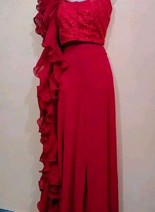 Price DropMaroon Ruffled Plazzo Dress✨💕🌸