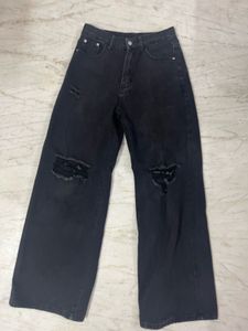 Ripped Wide Leg Jeans