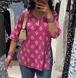 Pink Printed Kurta