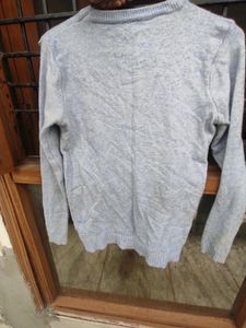 Ice Blue Sweater With Bead Details