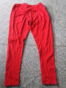 Lyra Branded Ankle Red Leggings