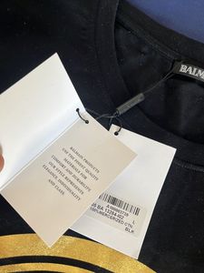 BALMAIN ORIGINAL TSHIRT BLACK AND GOLD LOGO