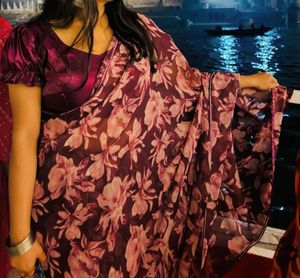 Floral Print Saree