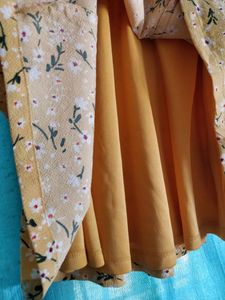 Western Dress - Bright yellow Floral Dres