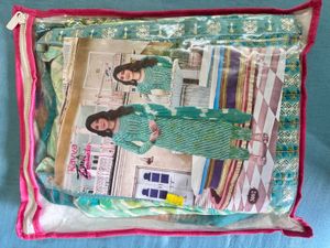 Aqua Printed Kurta Set