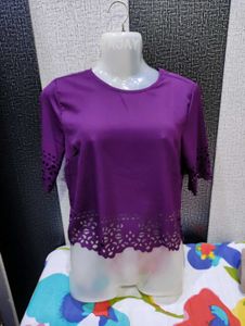 Purple Cutout Top