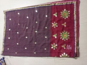 Maroon &amp; Brown Heavy Saree