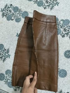 A Mini Leather Skirt