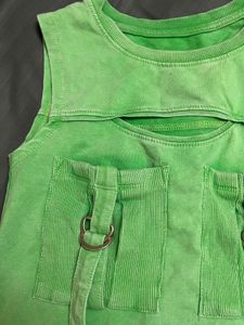 Green Cutout Tank Top