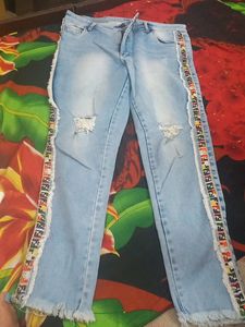 Ethnic Denim Skinny Jeans