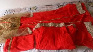 Orange &amp; Gold Embroidered Gown