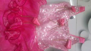 Pink Sequin Ruffle Romper