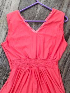 Sleeveless Coral Pink Formal Dress