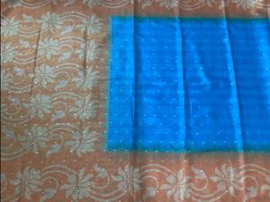 Elegant Blue &amp; Orange Saree