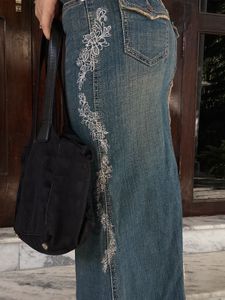 Denim Low Rise Mermaid Skirt