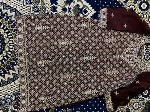 Maroon Embroidered Pakistani Suit