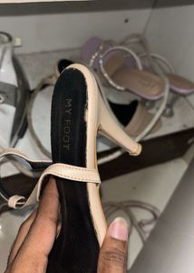 Nude Ankle Strap Heels