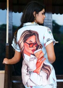 Digital Backprint Night Suit Pajama Set