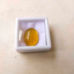 11.85 CTS Yellow hakik Gemstone/पीला हकीक