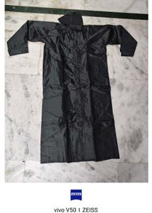 Black Reusable Rainwear Raincoat Mansoon