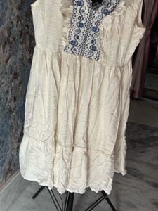 White Embroidered Mini Dress