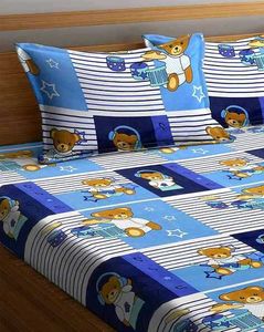 Kids Cotton New DoubleBedsheet with pillow cvr