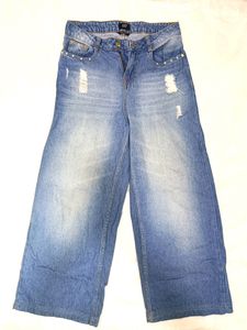 Rio Fade Ripped Bell Bottom Jeans | W-28