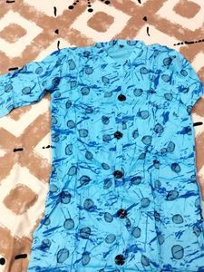 Blue Printed daily wear Kurti/Top