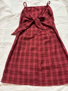 Red Plaid Mini Dress