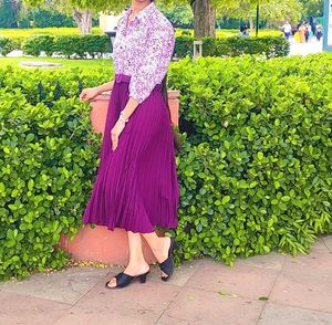 Stylish Purple Midi Dress