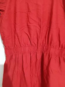Red Ruffle Sleeve Top
