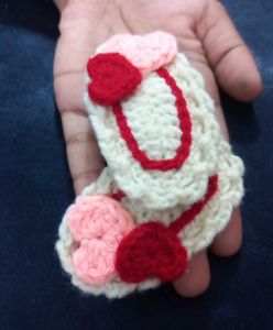 Dual Hearts Crochet Hair Clips
