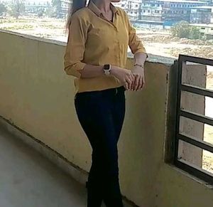 Yellow Button-Up Shirt Only Cash Offer Are Accept