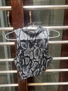 Snakeskin Print Sleeveless Top