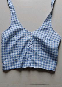 Gingham Button-Down Top