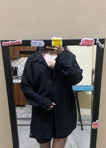 Black Button-Down Shirt