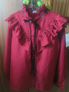 SSS Red Ruffle Blouse