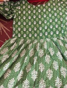 Green Printed Short kurtha