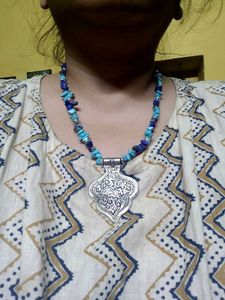 Turquoise And Lapis Lazuli Chitai Necklace