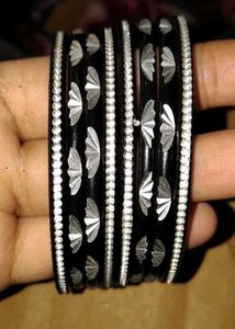 Black &amp; Silver Bangle Set