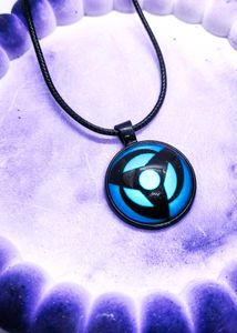 Blue Sharingan Necklace & Phone Charm Set