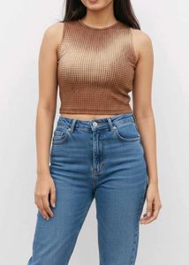 brown crop top Y2k