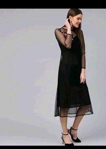 Sassafras Black Floral Embroidered Dress